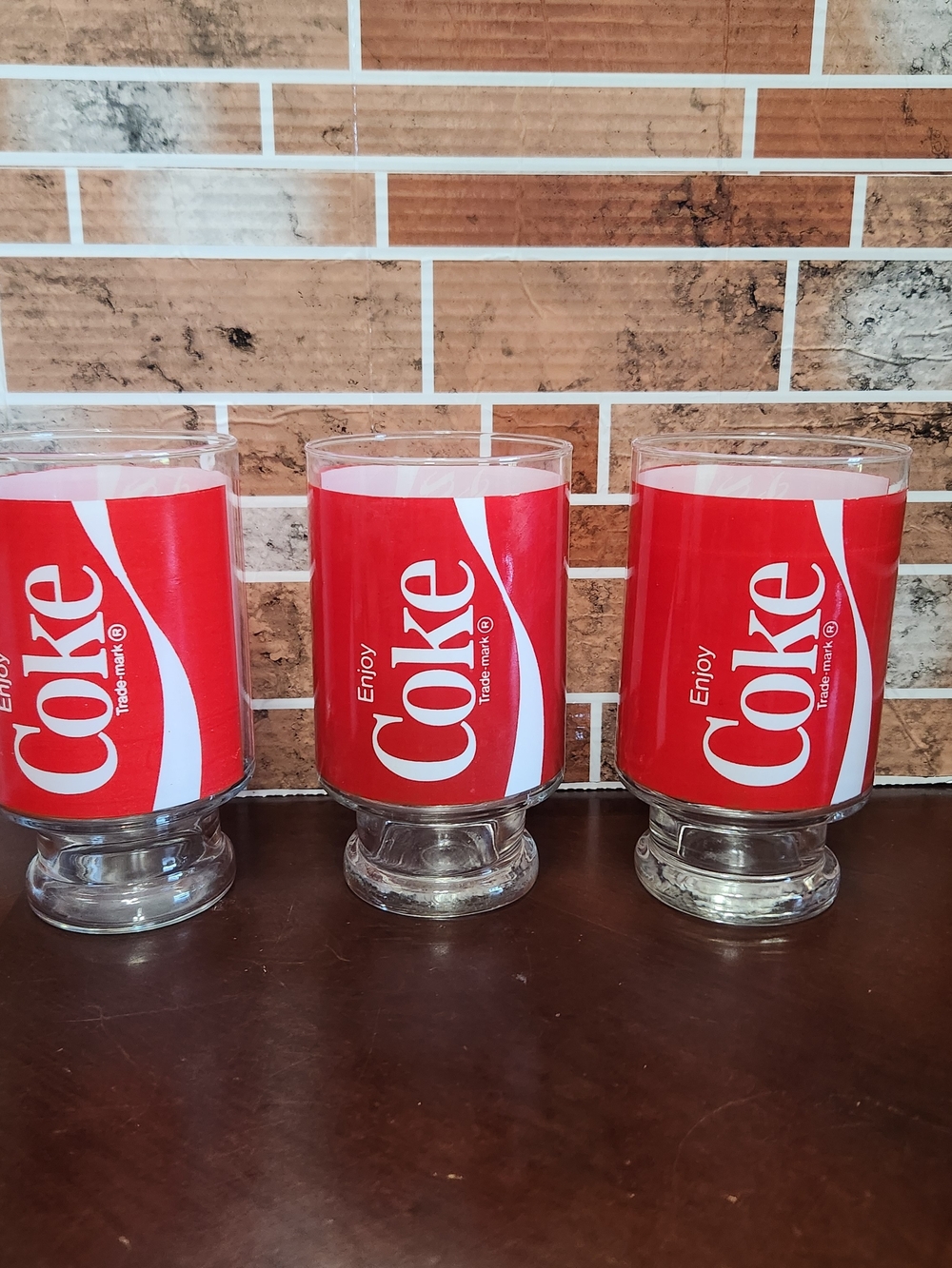 Coca Cola Red Logo Glass Tumblers - Set of 3